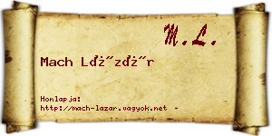 Mach Lázár névjegykártya